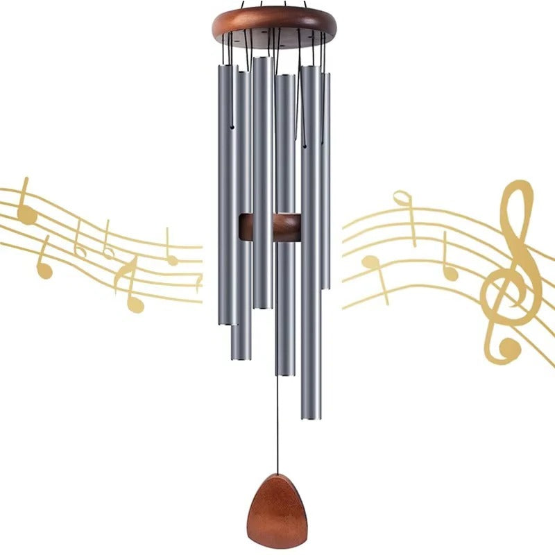 Outdoor Hanging Wind Chimes in Aluminum and Wood Materials