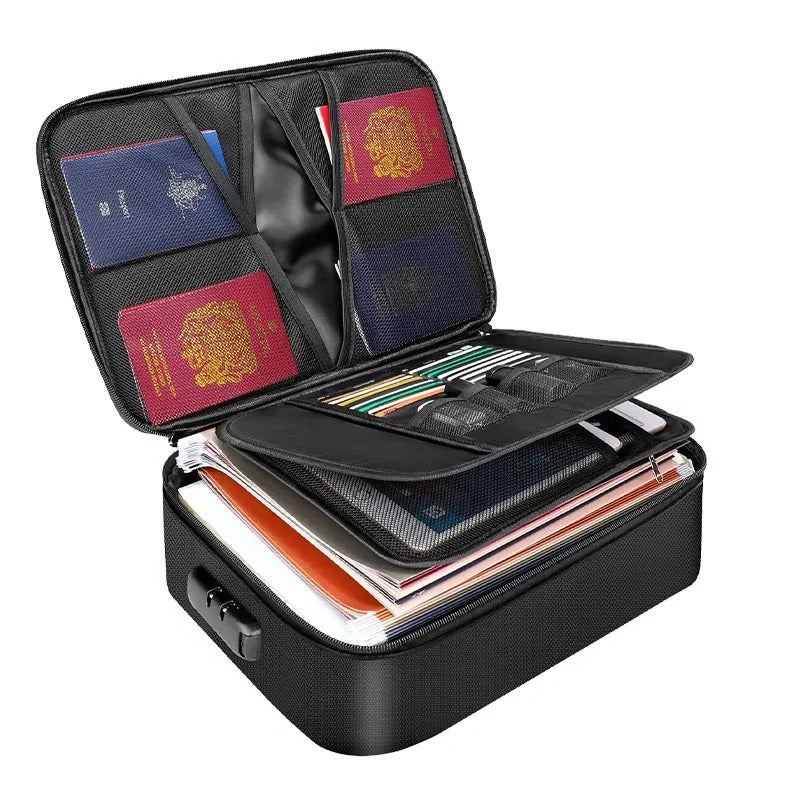 Document Organizer for Travel with Zipper and Various Compartments