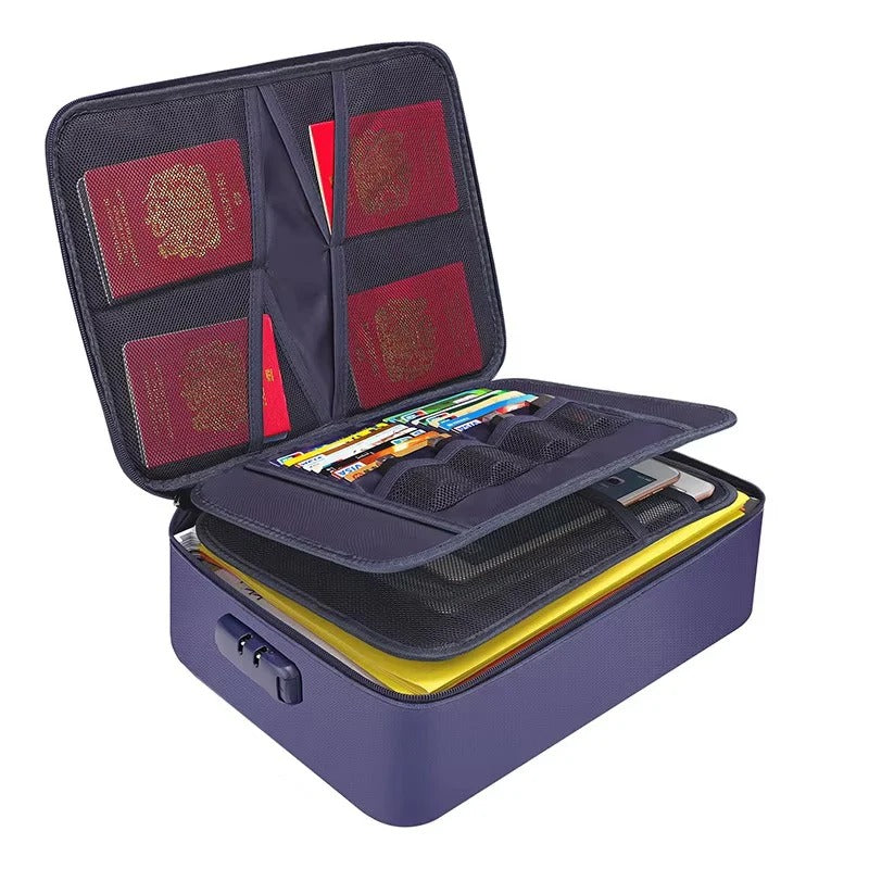Document Organizer for Travel with Zipper and Various Compartments