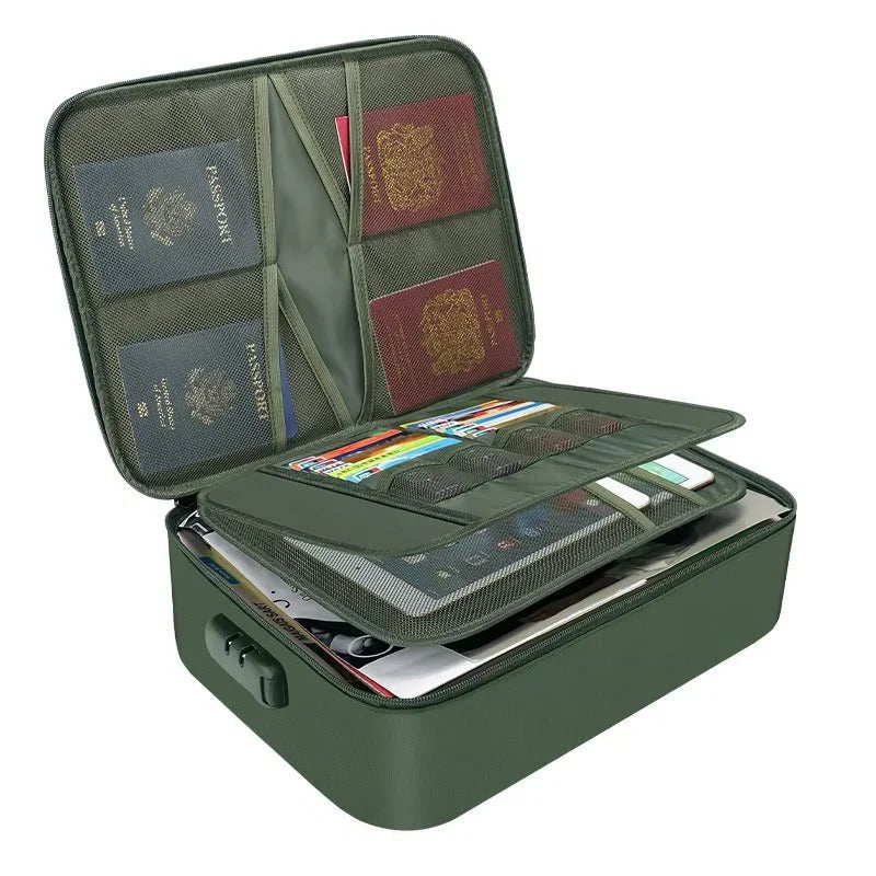 Document Organizer for Travel with Zipper and Various Compartments
