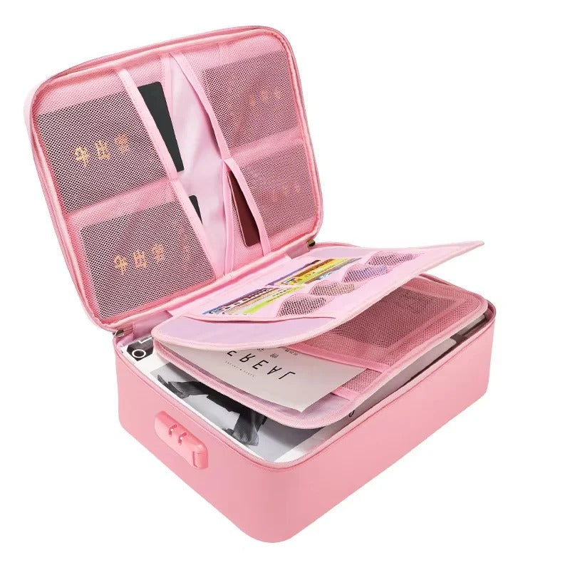 Document Organizer for Travel with Zipper and Various Compartments