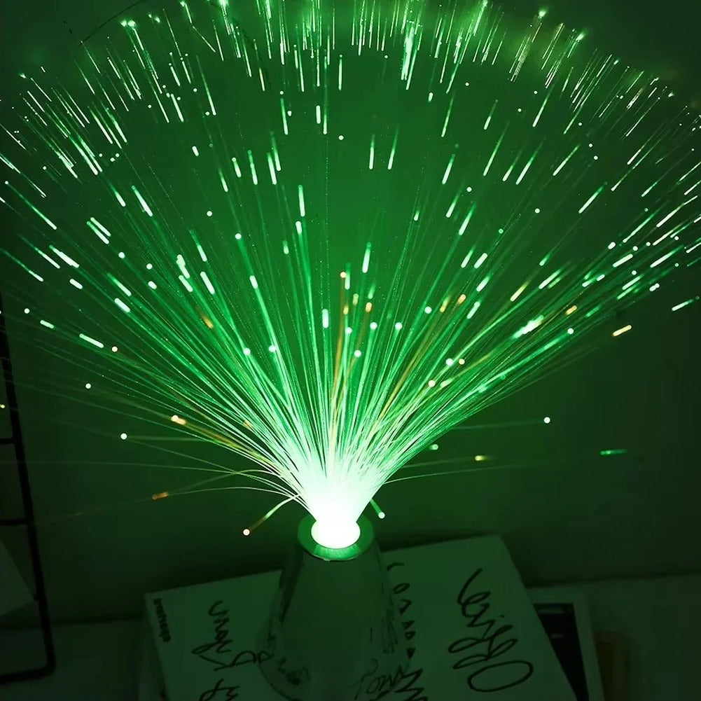 Multicolor LED Glow Mood Lamp with Fiber Optic Starlight Effects