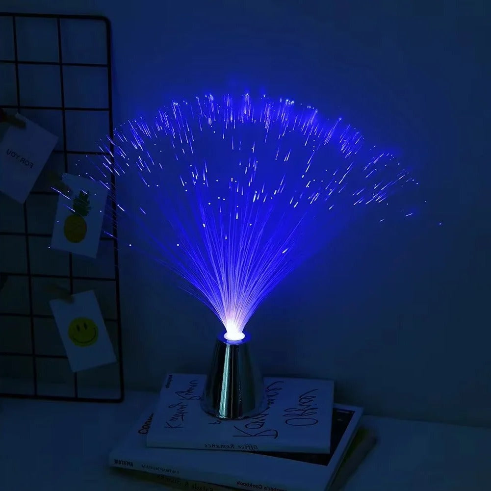 Multicolor LED Glow Mood Lamp with Fiber Optic Starlight Effects