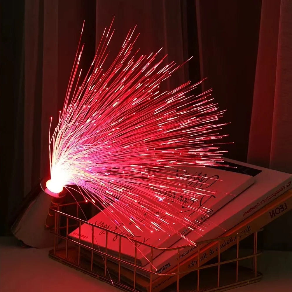 Multicolor LED Glow Mood Lamp with Fiber Optic Starlight Effects