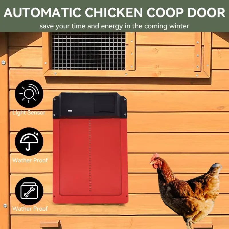 Weatherproof Automatic Chicken Coop Door with Light Sensor