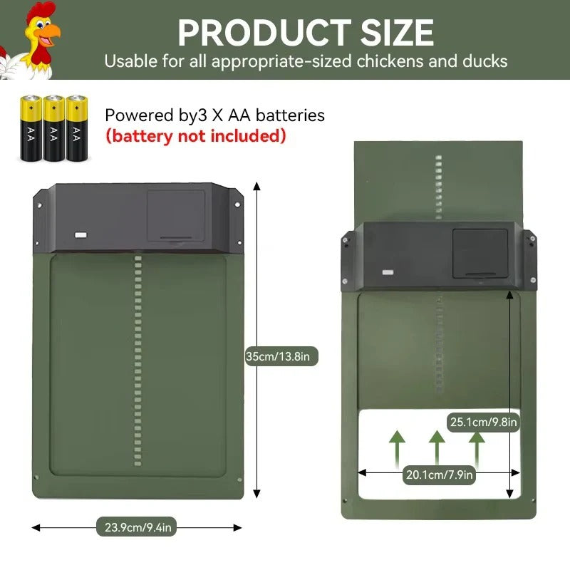 Weatherproof Automatic Chicken Coop Door with Light Sensor