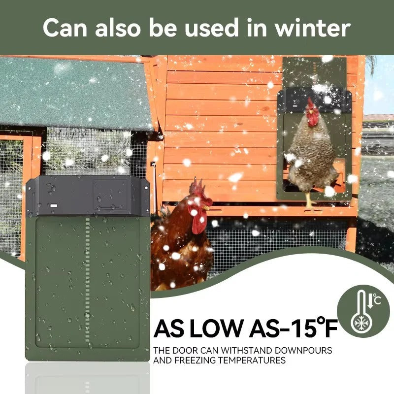 Weatherproof Automatic Chicken Coop Door with Light Sensor