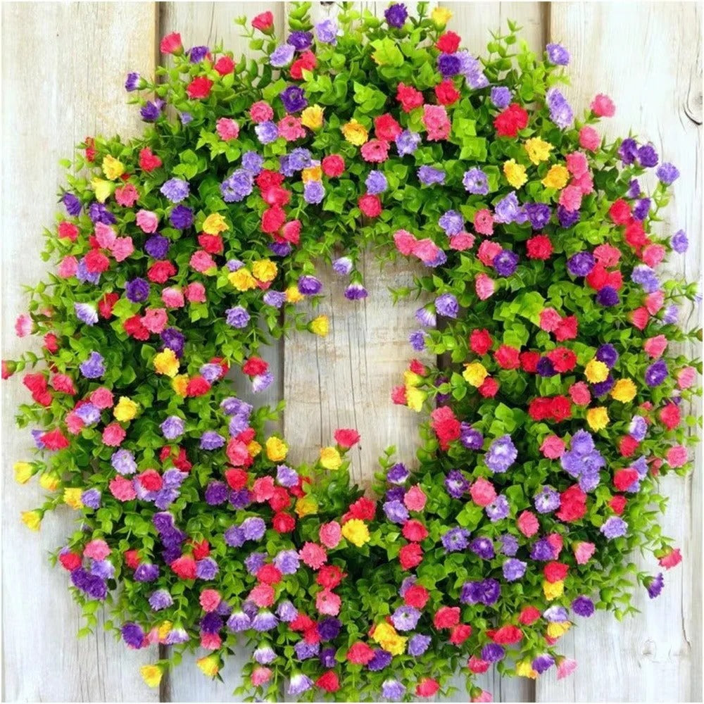 Seasonal Home Decoration Faux Floral Wreath for Doors and Windows