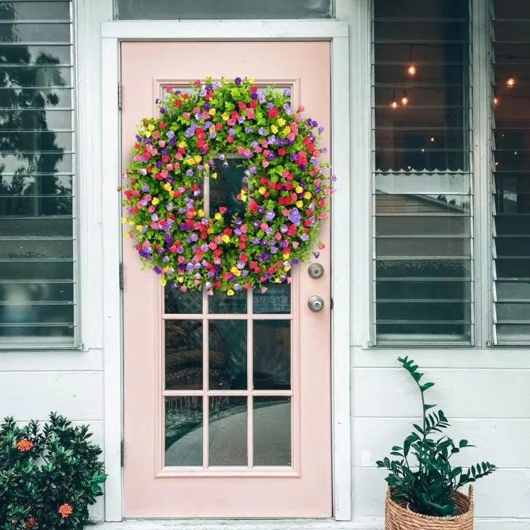 Seasonal Home Decoration Faux Floral Wreath for Doors and Windows