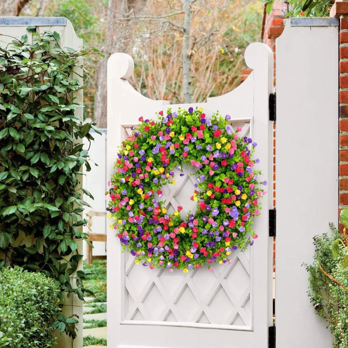 Seasonal Home Decoration Faux Floral Wreath for Doors and Windows