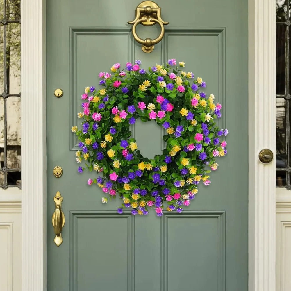 Seasonal Home Decoration Faux Floral Wreath for Doors and Windows