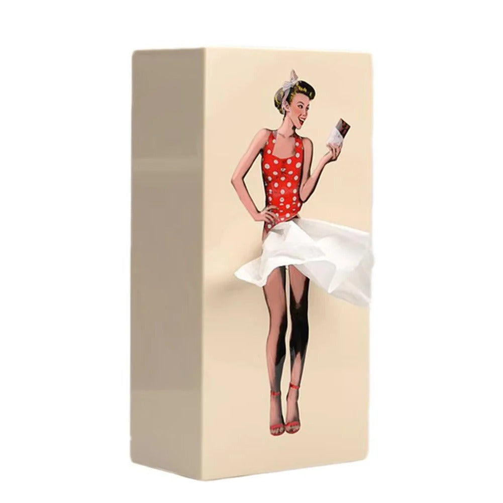Tissue Holder in Vintage Design for Dresser, Bathroom, and Nightstand