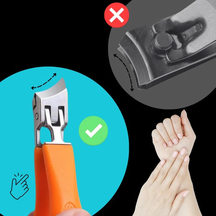 Stainless Steel Blade Nail Clipper with Wide Jaw Design