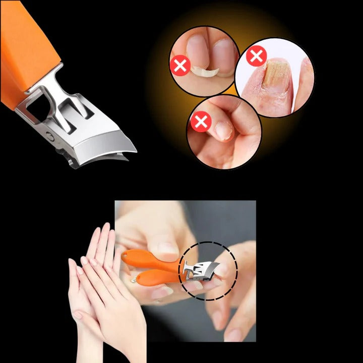 Stainless Steel Blade Nail Clipper with Wide Jaw Design