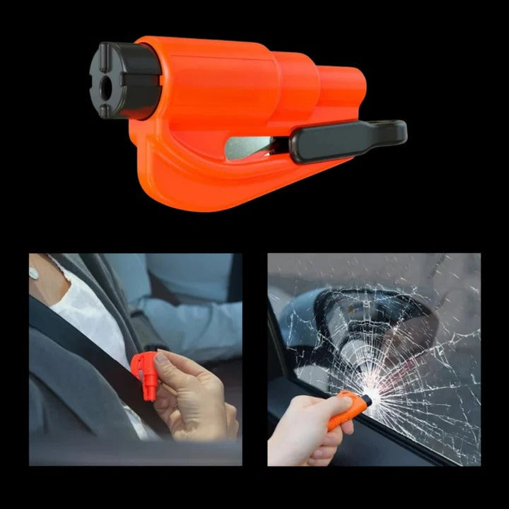 Emergency Car Tool with Seatbelt Cutter and Window Breaker – 2-in-1