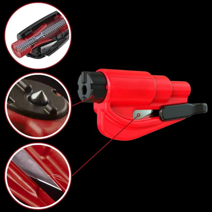 Emergency Car Tool with Seatbelt Cutter and Window Breaker – 2-in-1