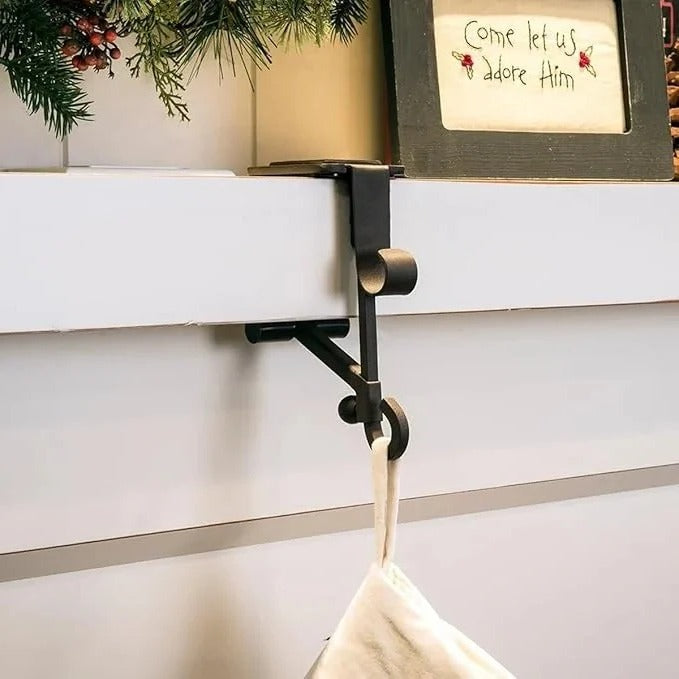 Stocking and Garland Holder for Fireplace Mantel - Adjustable Decor