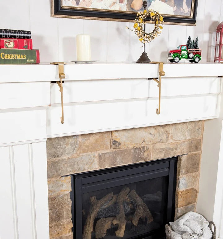 Stocking and Garland Holder for Fireplace Mantel - Adjustable Decor