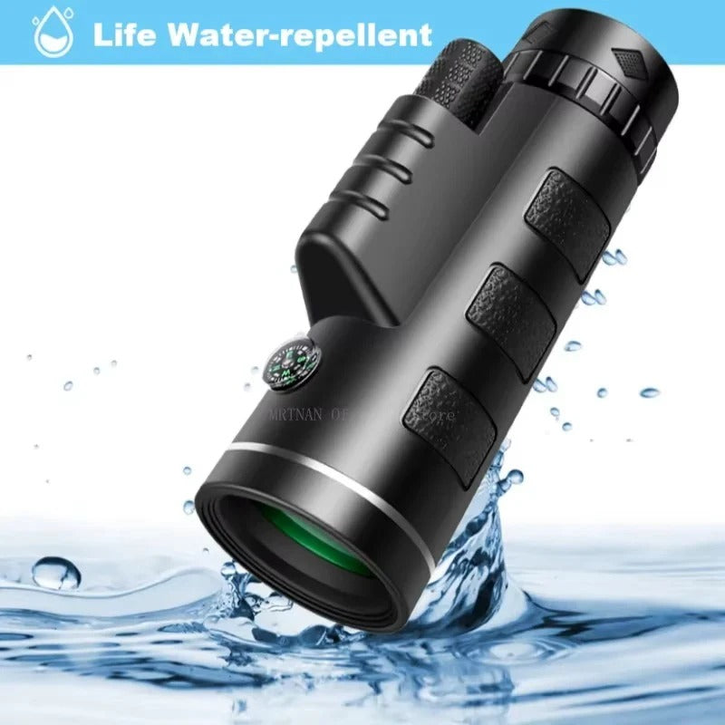 40x60 Compact Monocular for Hiking and Bird Observation with Phone Holder