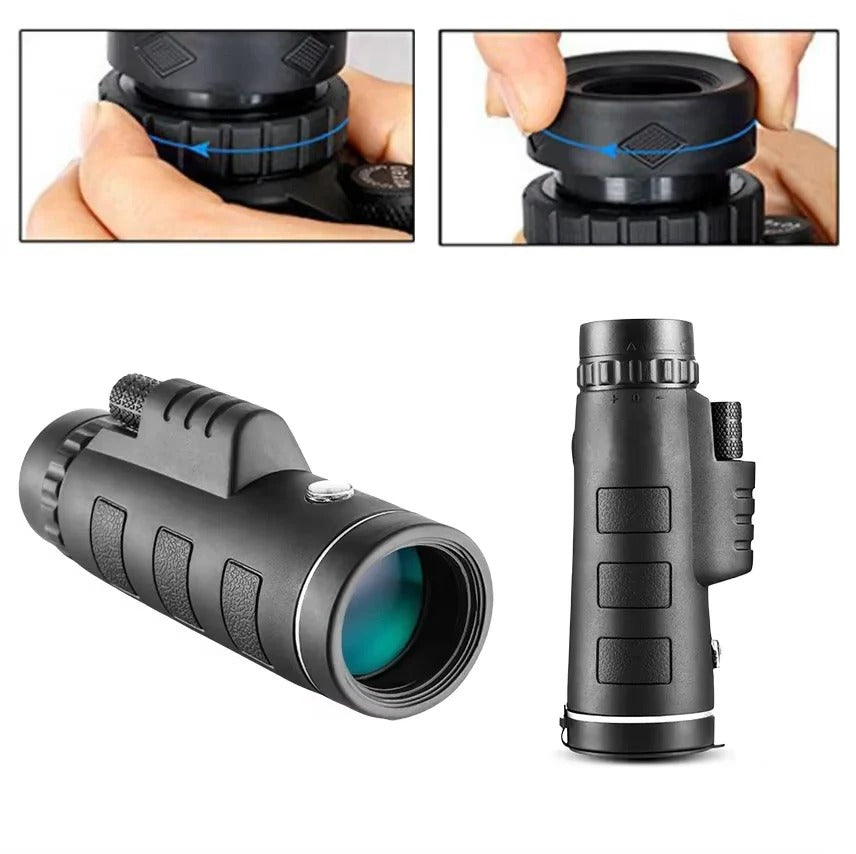 40x60 Compact Monocular for Hiking and Bird Observation with Phone Holder