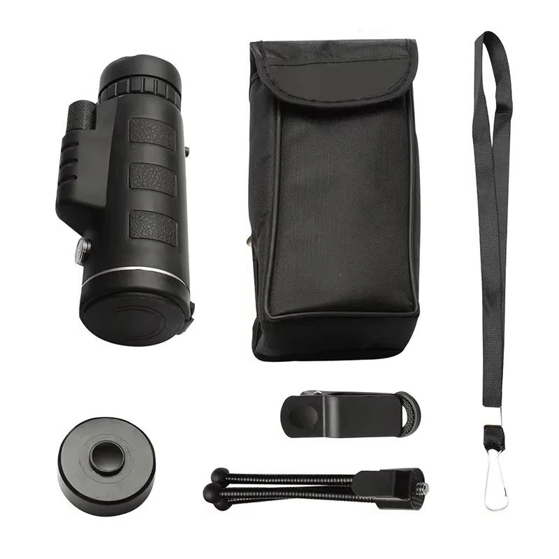 40x60 Compact Monocular for Hiking and Bird Observation with Phone Holder