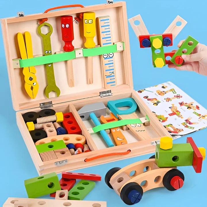 35-Piece Building Tool Set for Kids with Storage Toolbox