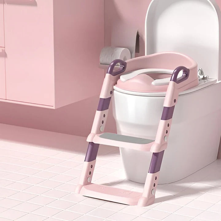 Kids' Step Stool Toilet Training Seat with Foldable Ladder