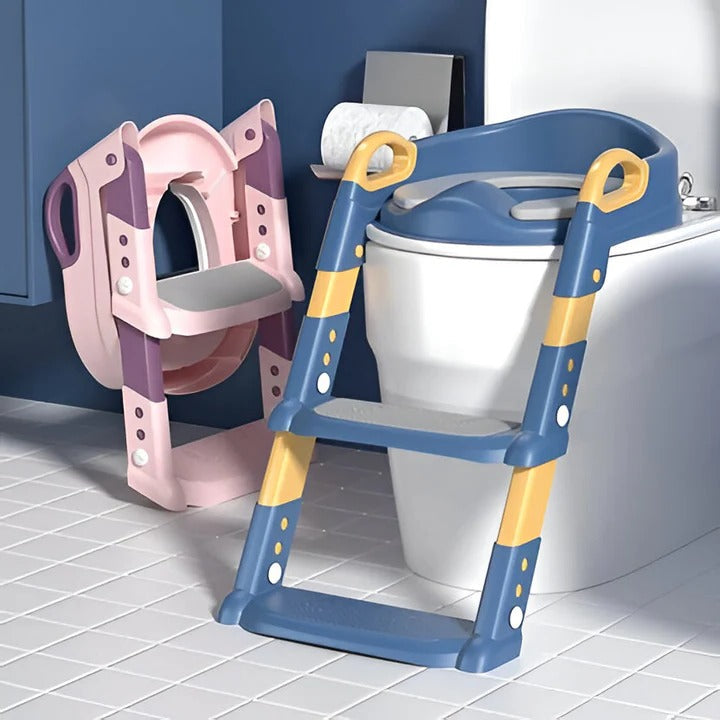 Kids' Step Stool Toilet Training Seat with Foldable Ladder