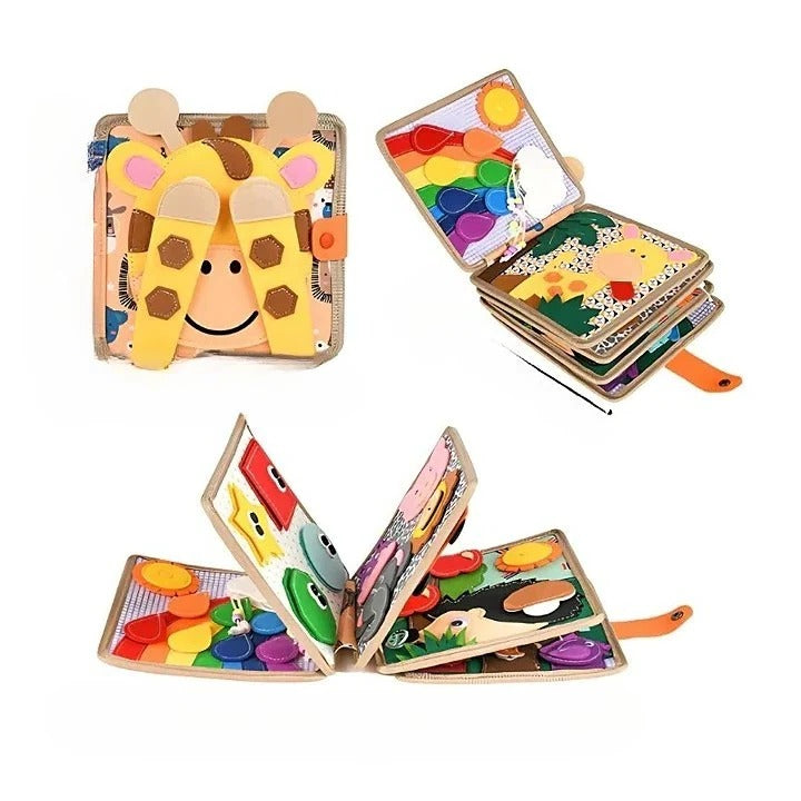Kids' Carry Handle Activity Book Featuring Textures and Shapes