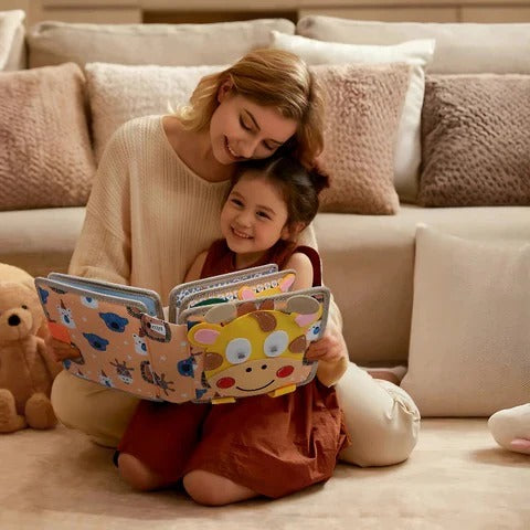 Kids' Carry Handle Activity Book Featuring Textures and Shapes