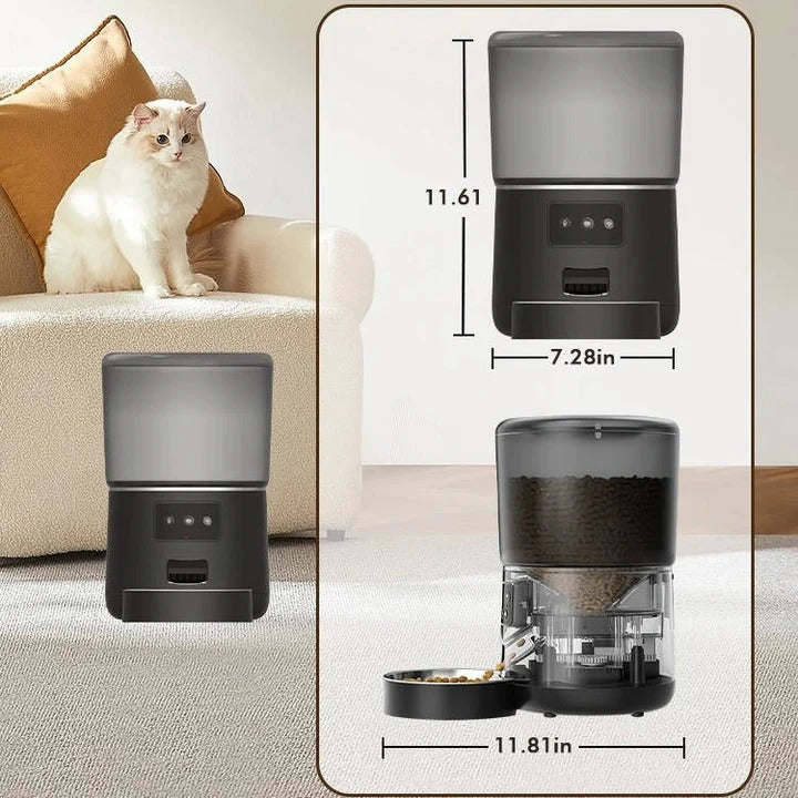 Smart Pet Food Dispenser with Timer and App-Controlled Portions