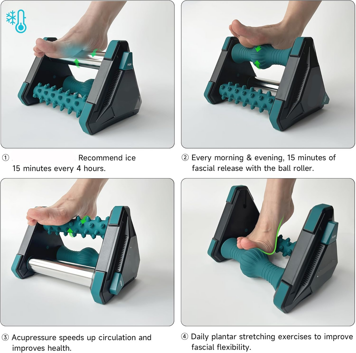 Arch Stretching Foot Rocker with Textured Grip and Massage Ridges