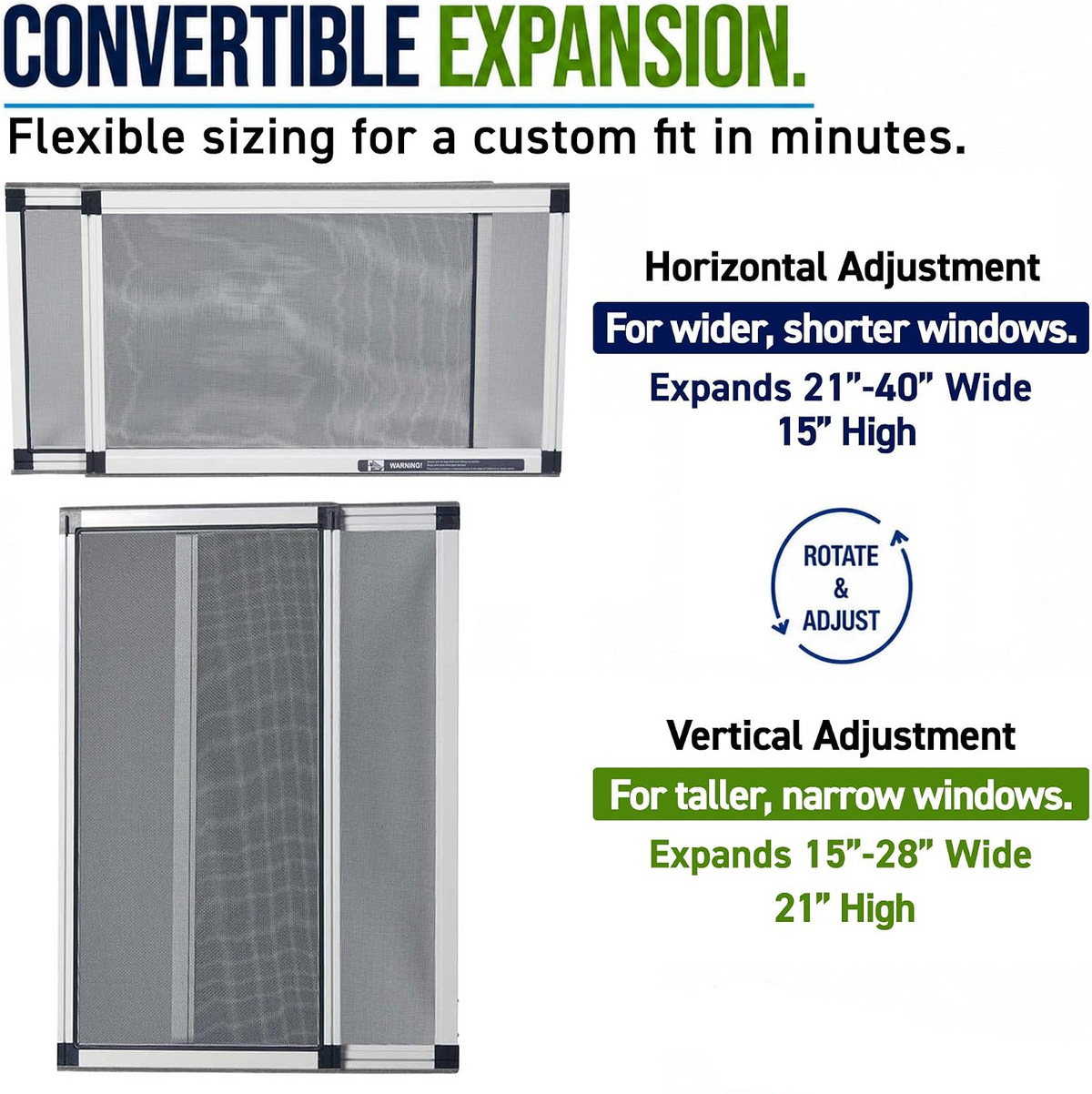 Aluminum Frame Fiberglass Window Screens with Felt Seal – Set of 2