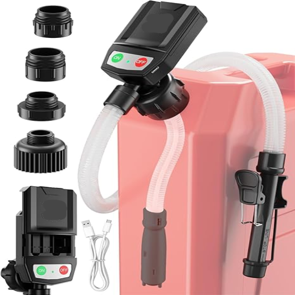 Fuel Transfer Pump with Automatic Shutoff Sensor and Various Tank Adapters