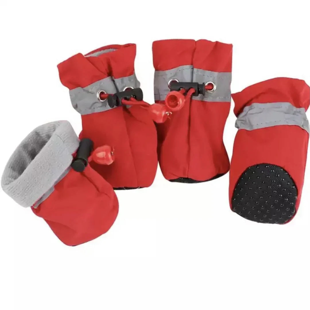 Winter Dog Booties with Non-Slip Sole and Insulated Lining