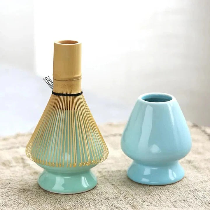 Matcha Tea Ceremony Set - Ceramic Bowl, Bamboo Whisk & Spoon
