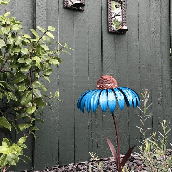 Metal Bird Feeder with Coneflower Design