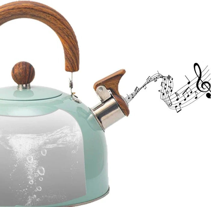 Whistling Stainless Steel Kettle for Induction and Gas Cooktops