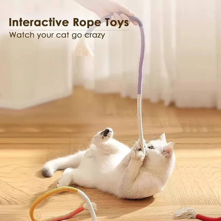3-Pack Cat Chew Toys with Silvervine Balls and Rope