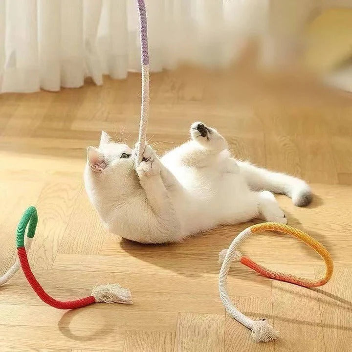 3-Pack Cat Chew Toys with Silvervine Balls and Rope