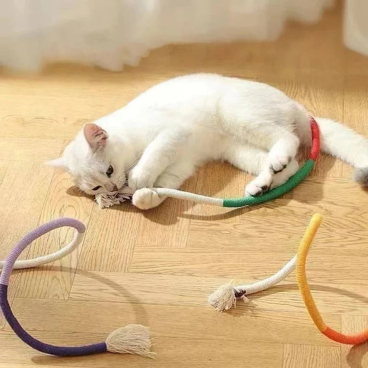 3-Pack Cat Chew Toys with Silvervine Balls and Rope