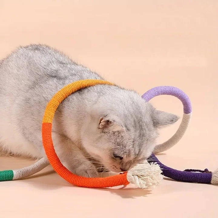 3-Pack Cat Chew Toys with Silvervine Balls and Rope