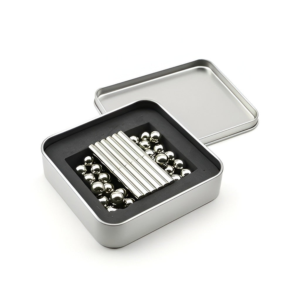 Construction Set of Magnetic Sticks and Balls for Creative Play