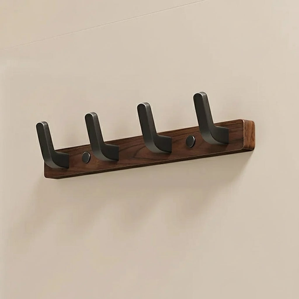 Wall-Mounted Coat Hook in Wood and Metal Design