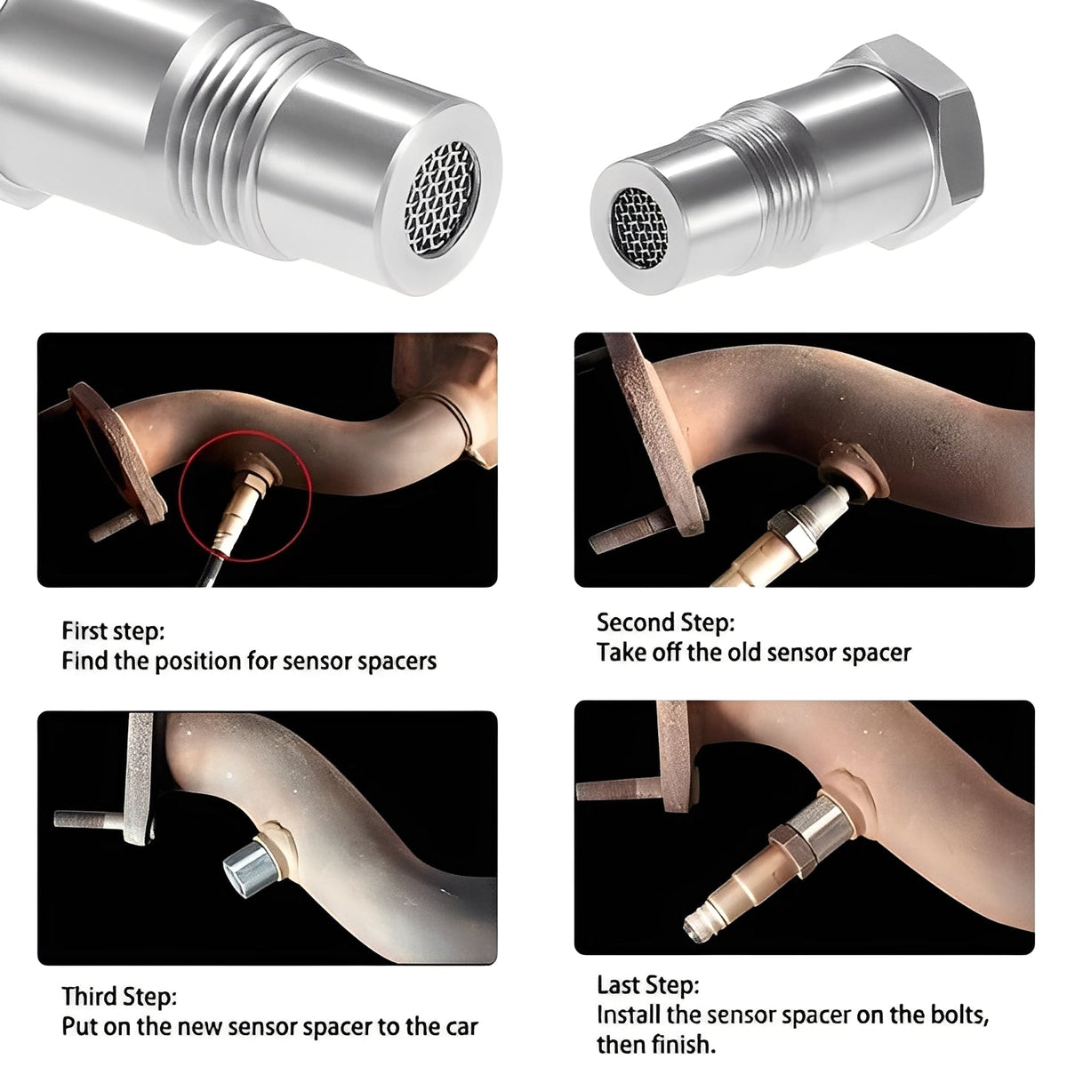 Stainless Steel Offset Adapter for M18×1.5 Car O2 Sensor