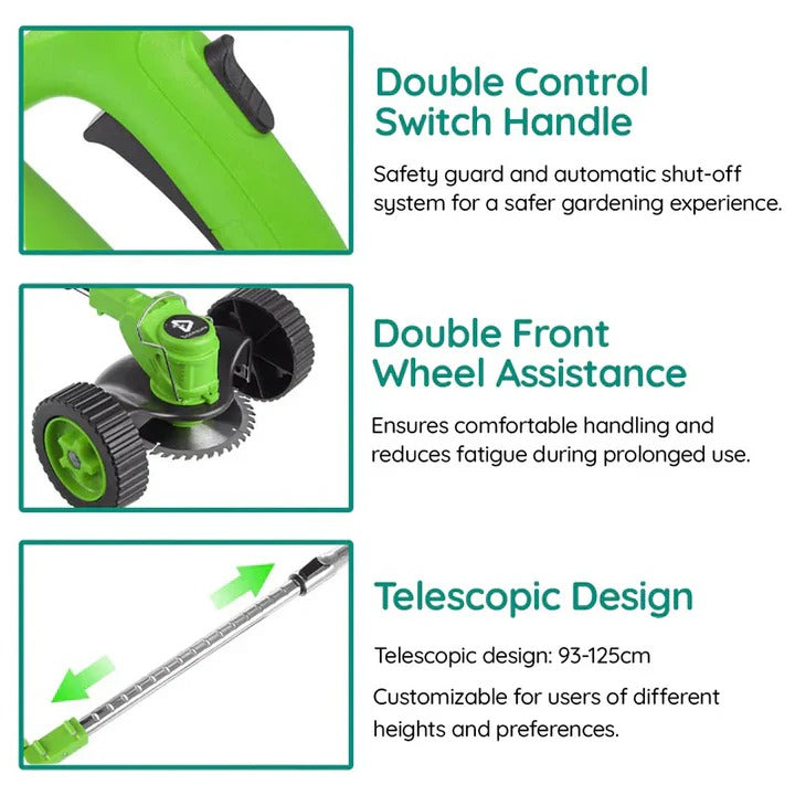 Adjustable Handle Cordless Electric Grass Cutter with Blades