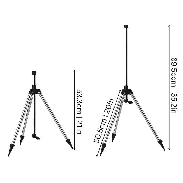 Yard Watering Sprinkler with Adjustable Tripod and Rotating Head