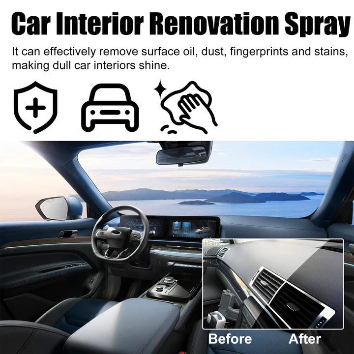 Set of 3 Interior Surface Cleaning Sprays for Cars