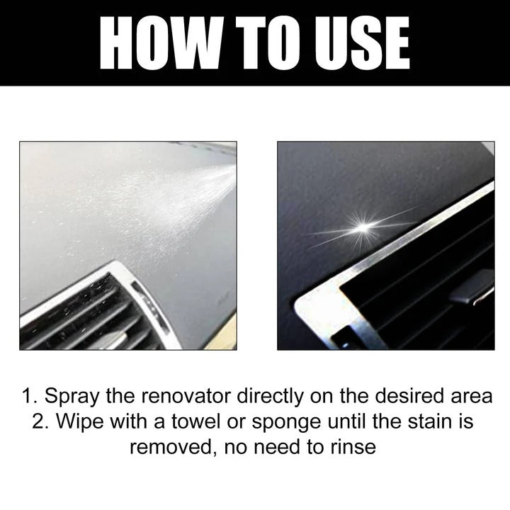 Set of 3 Interior Surface Cleaning Sprays for Cars