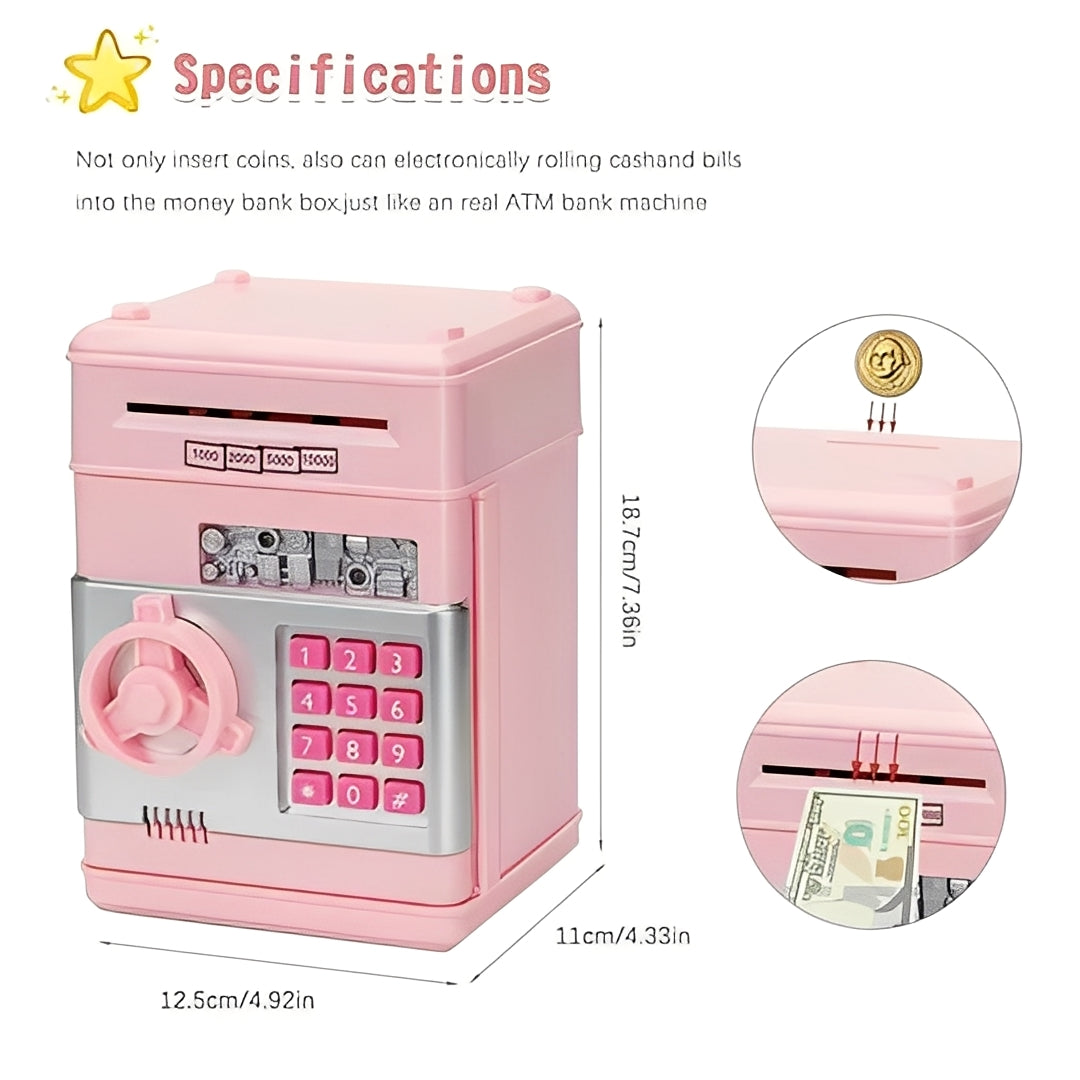Electronic Piggy Bank for Kids with Coin Slot and Password Protection